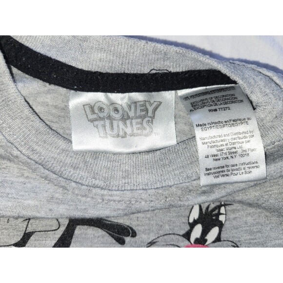 Looney Tunes Multi-Character Shirt Kid S 7 Bugs Bunny Taz Daffy Marvin Sylvester - Picture 2 of 4